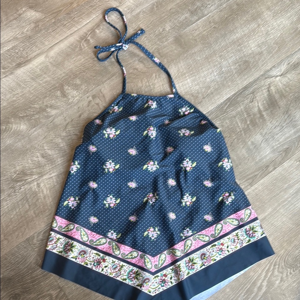Floral Halter Top. Swimmable tank